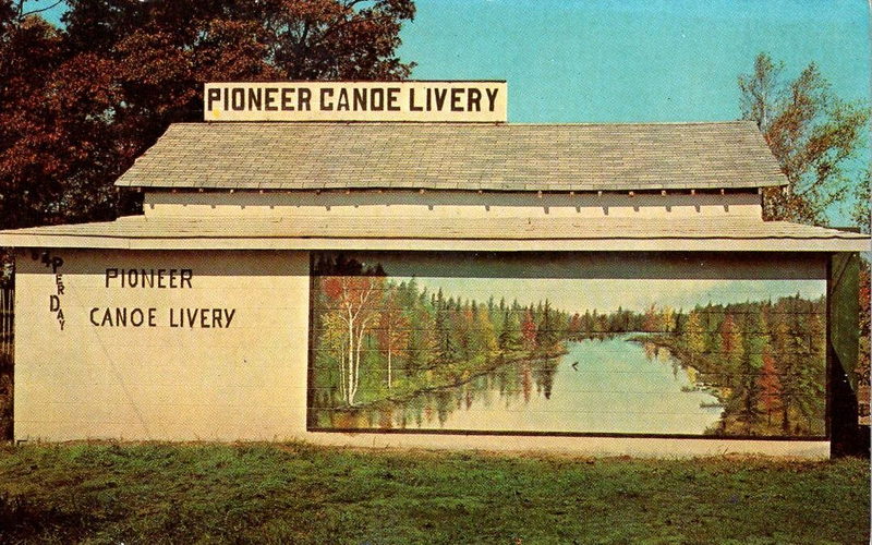 Au Sable Canoe (Carrs Pioneer Canoe Livery) - Vintage Postcard